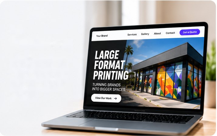 Laptop showing a custom business website